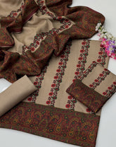 Pashmina Wool Qalamkaari 3 Piece Dress