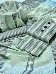 Khaadi Pure Lawn 3 Piece Summer Suit | Jacquard Lining Shirt, Trouser & Dupatta