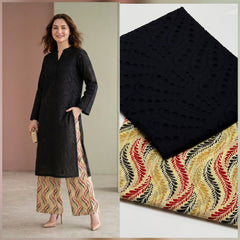 Pure Premium Lawn 2-Piece Suit – All-Over Chikan Kari Shirt & Digital Print Trouser