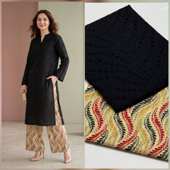 Pure Premium Lawn 2-Piece Suit – All-Over Chikan Kari Shirt & Digital Print Trouser