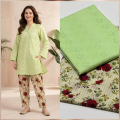 Pure Premium Lawn 2-Piece Suit – All-Over Chikan Kari Shirt & Digital Print Trouser