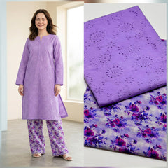 Pure Premium Lawn 2-Piece Suit – All-Over Chikan Kari Shirt & Digital Print Trouser