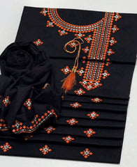 Winter Cotton 2-Piece – Heavy Embroidered Shirt with Tassel & Embroidered Trouser