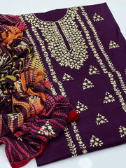 Premium Lawn 3-Piece Suit | Handmade Gota Work | Tie & Dye Chiffon Dupatta