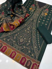 Pashmina Jacquard 5PC Suit – Gala Daman Shirt & Brosha Shawl