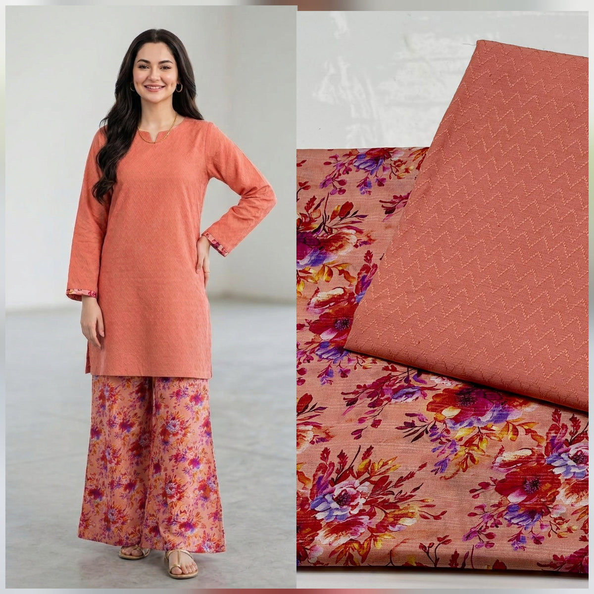 🌸 Lawn Luxury: Self-Jacquard 2-Piece Suit (Edition 2026) 🌸