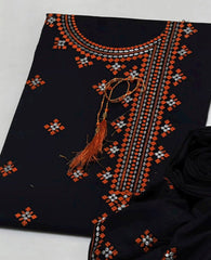Winter Cotton 2-Piece – Heavy Embroidered Shirt with Tassel & Embroidered Trouser
